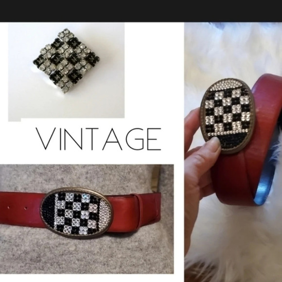 Vintage Red‎ Western style leather Belt S- M main image 9